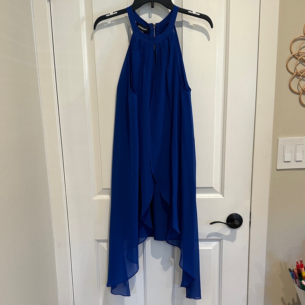 Bebe Royal Blue Halter Dress
